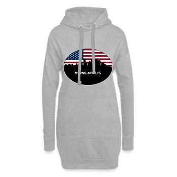 Minneapolis Minnesota USA Flagge Skyline Reisen Souv - Hoodie-Kleid - Grau meliert - Vorne