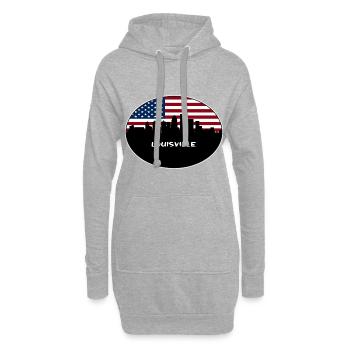 Louisville Kentucky USA Flagge Skyline Travel Souven - Hoodie-Kleid - Grau meliert - Vorne
