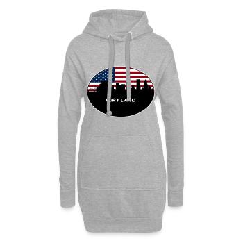 Portland Oregon États-Unis Flag Skyline Souvenir de voyage - Sweat-shirt à capuche long Femme - gris chiné - Devant
