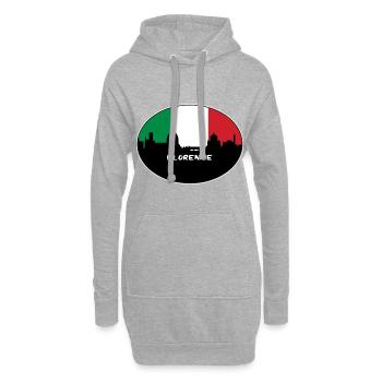 Florenz Italien Flagge Skyline Reise Souvenir - Hoodie-Kleid - Grau meliert - Vorne