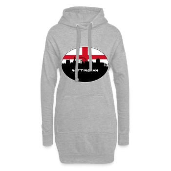 Nottingham England Flagge Skyline Reise Souvenir - Hoodie-Kleid - Grau meliert - Vorne