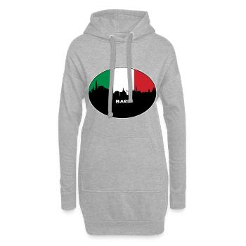 Bari Italie Flag Skyline Souvenir de voyage - Sweat-shirt à capuche long Femme - gris chiné - Devant
