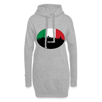 Rom Italien Flagge Skyline Reise Souvenir - Hoodie-Kleid - Grau meliert - Vorne