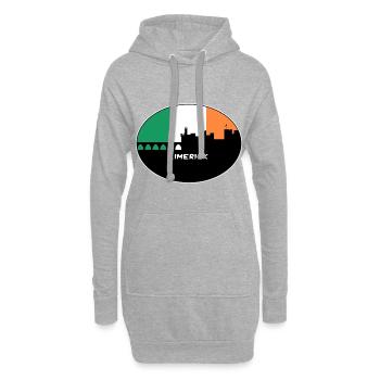 Limerick Irlande Flag Skyline Souvenir de voyage - Sweat-shirt à capuche long Femme - gris chiné - Devant