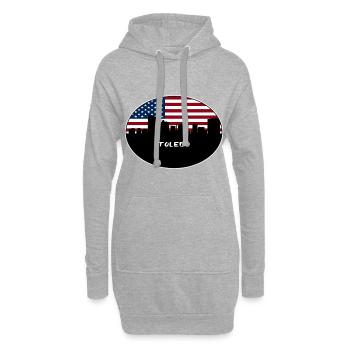 Toledo Ohio USA Flagge Skyline Reise Souvenir - Hoodie-Kleid - Grau meliert - Vorne