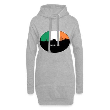 Dublin Irlande Flag Skyline Souvenir de voyage - Sweat-shirt à capuche long Femme - gris chiné - Devant