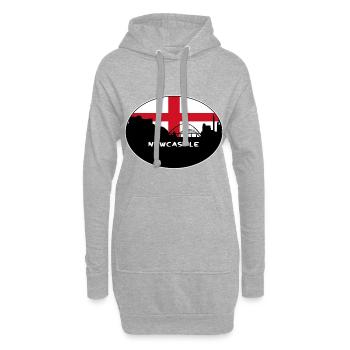 Newcastle England Flagge Skyline Reise Souvenir - Hoodie-Kleid - Grau meliert - Vorne