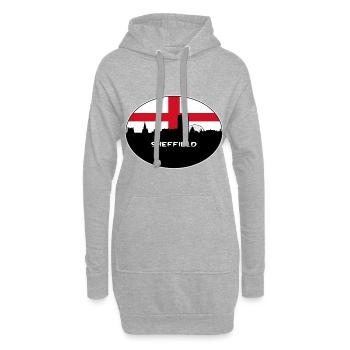 Sheffield England Flag Skyline Souvenir de voyage - Sweat-shirt à capuche long Femme - gris chiné - Devant