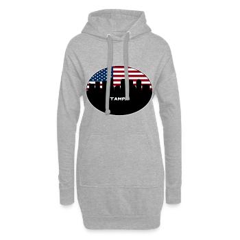 Tampa Florida USA Flag Skyline Souvenir de voyage - Sweat-shirt à capuche long Femme - gris chiné - Devant