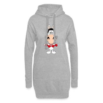PFERD - PONY - HERZEN - LIEBE - TIER - VERLIEBT - Hoodie-Kleid - Grau meliert - Vorne