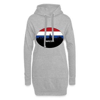 Breda Niederlande Flagge Skyline Silhouette Travel - Hoodie-Kleid - Grau meliert - Vorne