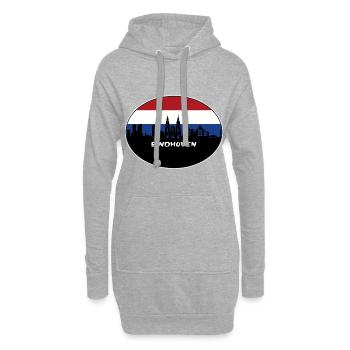 Eindhoven Niederlande Flagge Skyline Silhouette Trav - Hoodie-Kleid - Grau meliert - Vorne