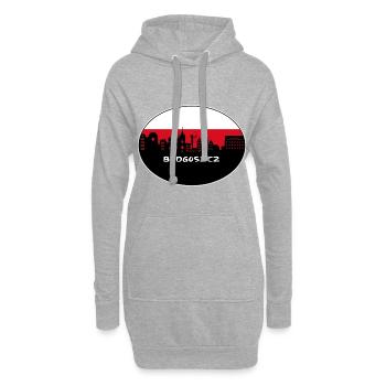 Bydgoszcz Pologne Drapeau Skyline Silhouette Travel - Sweat-shirt à capuche long Femme - gris chiné - Devant