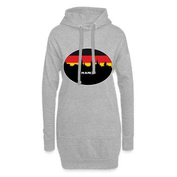 Mayence Allemagne Flag Skyline Silhouette Voyage - Sweat-shirt à capuche long Femme - gris chiné - Devant