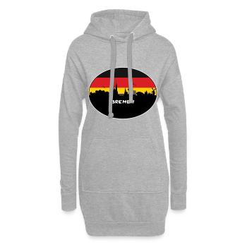 Brême Allemagne Flag Skyline Silhouette Voyage - Sweat-shirt à capuche long Femme - gris chiné - Devant