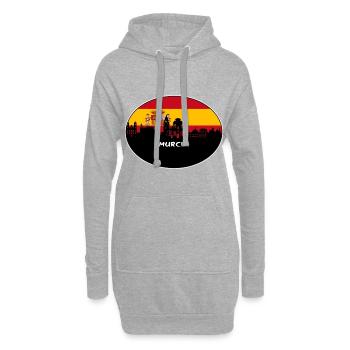 Murcia Spanien Flagge Skyline Silhouette Reisen - Hoodie-Kleid - Grau meliert - Vorne