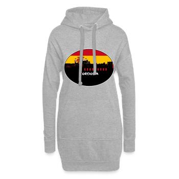 Cordoue Espagne Drapeau Skyline Silhouette Travel - Sweat-shirt à capuche long Femme - gris chiné - Devant