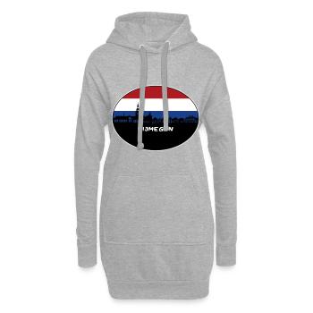 Nijmegen Niederlande Flagge Skyline Silhouette Trave - Hoodie-Kleid - Grau meliert - Vorne