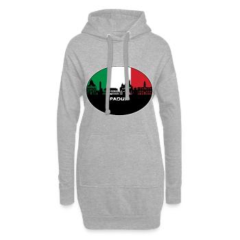 Padua-Italien-Flaggen-Skyline-Schattenbild-Reise - Hoodie-Kleid - Grau meliert - Vorne