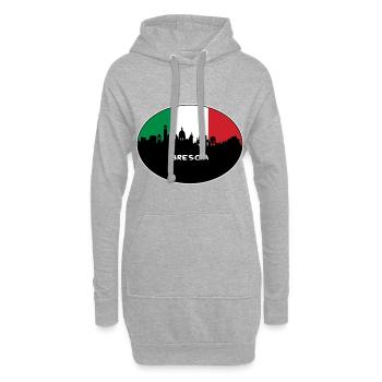 Brescia Italie Flag Skyline Silhouette Voyage - Sweat-shirt à capuche long Femme - gris chiné - Devant