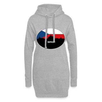 Brünn Tschechien Flagge Skyline Silhouette Reisen - Hoodie-Kleid - Grau meliert - Vorne
