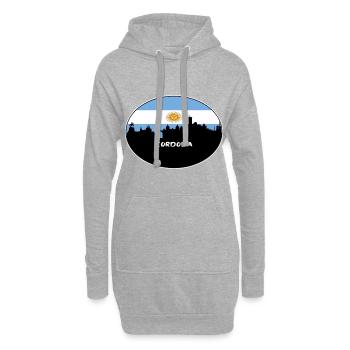 Cordoba Argentinien Flagge Skyline Silhouette Reisen - Hoodie-Kleid - Grau meliert - Vorne