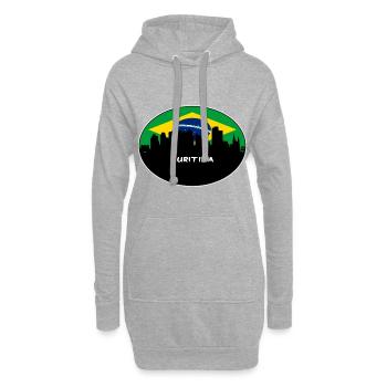 Curitiba Brasilien Flagge Skyline Silhouette Reisen - Hoodie-Kleid - Grau meliert - Vorne