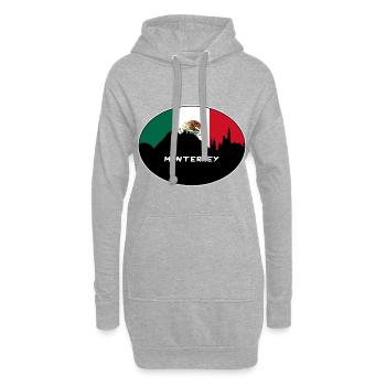 Monterrey Mexiko Flagge Skyline Silhouette Reisen - Hoodie-Kleid - Grau meliert - Vorne