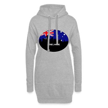 Adelaide Australien Flagge Skyline Silhouette Reisen - Hoodie-Kleid - Grau meliert - Vorne