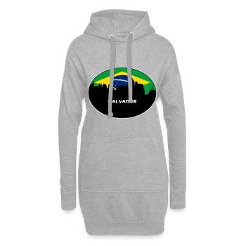 Salvador Brasilien Flagge Skyline Silhouette Reisen - Hoodie-Kleid - Grau meliert - Vorne