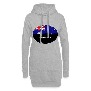 Canberra-Australien-Flaggen-Skyline-Schattenbild-Reise - Hoodie-Kleid - Grau meliert - Vorne