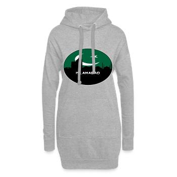 Islamabad Pakistan Drapeau Skyline Voyage Silhouette - Sweat-shirt à capuche long Femme - gris chiné - Devant