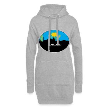 Alma Ata Kasachstan Flagge Skyline Silhouette Reisen - Hoodie-Kleid - Grau meliert - Vorne