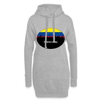 Maracaibo Venezuela Drapeau Skyline Voyage Silhouette - Sweat-shirt à capuche long Femme - gris chiné - Devant