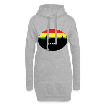 La Paz Bolivie Drapeau Skyline Silhouette Travel - Sweat-shirt à capuche long Femme - gris chiné - Devant