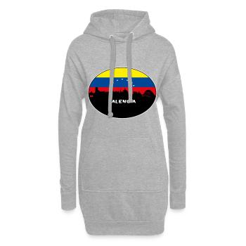 Valence Venezuela Drapeau Skyline Voyage Silhouette - Sweat-shirt à capuche long Femme - gris chiné - Devant