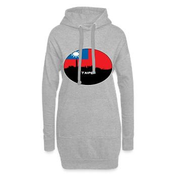 Taipeh-Taiwan-Flaggen-Skyline-Schattenbild-Reise - Hoodie-Kleid - Grau meliert - Vorne