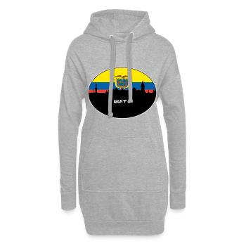 Quito Equador Flag Skyline Silhouette Reisen - Hoodie-Kleid - Grau meliert - Vorne