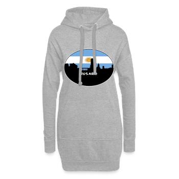 Rosario Argentinien Flagge Skyline Silhouette Reisen - Hoodie-Kleid - Grau meliert - Vorne