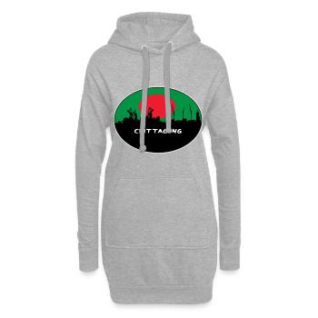 Chittagong Bangladesch Flaggen-Skyline-Schattenbild Trav - Hoodie-Kleid - Grau meliert - Vorne
