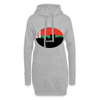 Gomel Weißrussland Flagge Skyline Silhouette Reisen - Hoodie-Kleid - Grau meliert - Vorne