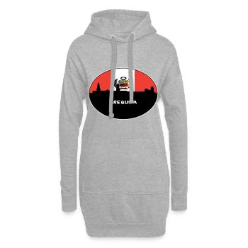 Arequipa Pérou Drapeau Skyline Voyage Silhouette - Sweat-shirt à capuche long Femme - gris chiné - Devant