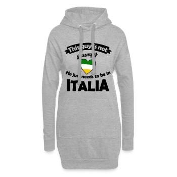 Das italienische Herz - Hoodie-Kleid - Grau meliert - Vorne