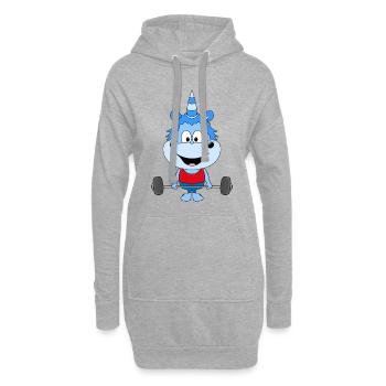 EINHORN - FITNESS - GEWICHTHEBER - BODYBUILDING - Hoodie-Kleid - Grau meliert - Vorne
