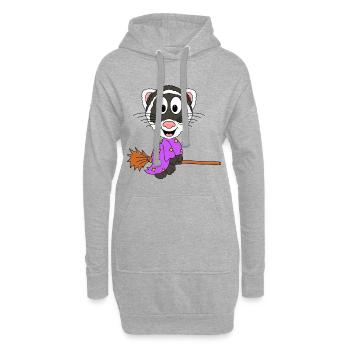 HEXE - FRETTCHEN - HEXENBESEN - TIER - Hoodie-Kleid - Grau meliert - Vorne