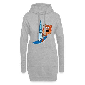 WINDSURFER - BÄR - TEDDY - SURFER - SPORT - Hoodie-Kleid - Grau meliert - Vorne