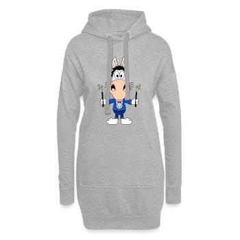 PFERD - PONY - ZAUBERER - ZAUBERN - MAGIER - TIER - Hoodie-Kleid - Grau meliert - Vorne