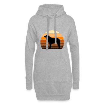 Aidi Dog Silhouette Vintage Sunset pour les amoureux des chiens - Sweat-shirt à capuche long Femme - gris chiné - Devant