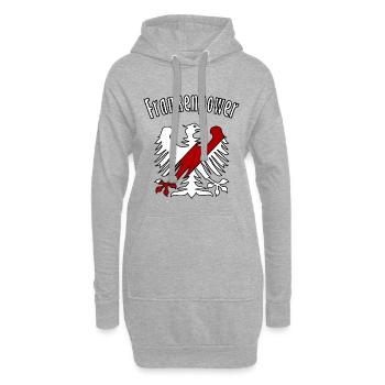 Die Power aus Franken - Hoodie-Kleid - Grau meliert - Vorne