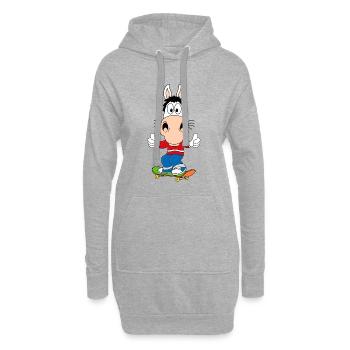 PFERD - PONY - SKATEBOARD - SPORT - TIERISCH - Hoodie-Kleid - Grau meliert - Vorne